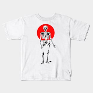 Standing human skeleton halloween Kids T-Shirt